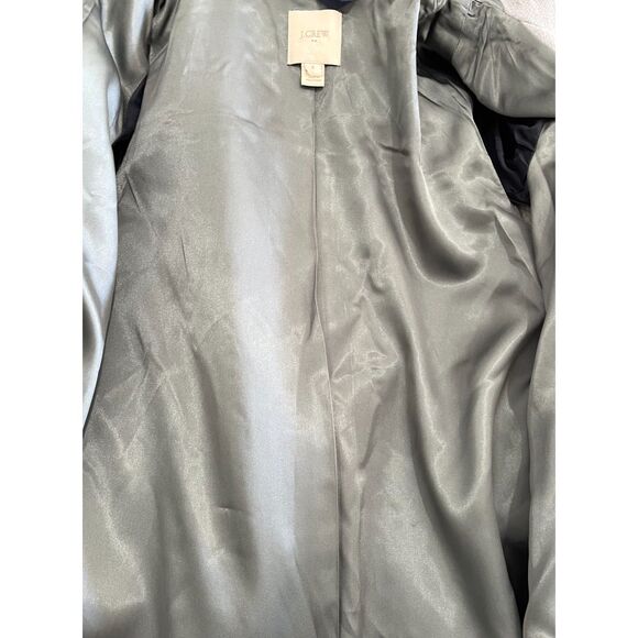 J. Crew wool blend hooded parka coat jacket lagenlook casual winter gray women 8 - Picture 3 of 6